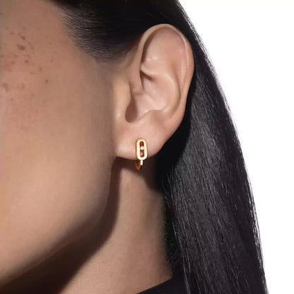 [Spark]Diamond Mini Hoop Earrings Move Classique