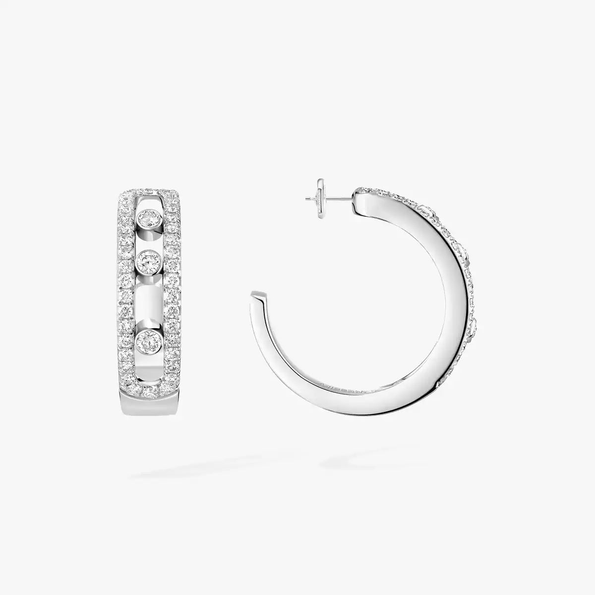 [Spark]Diamond Pave_ Hoop Earrings Move