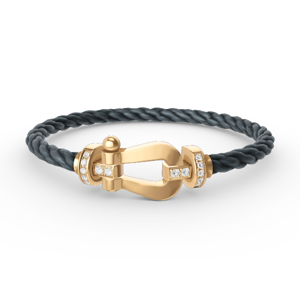 [Spark]FORCE LARGE HORSESHOE HALF DIAMOND BRACELET GOLD