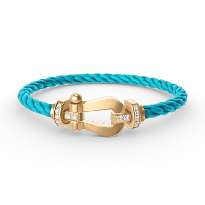 [Spark]FORCE LARGE HORSESHOE HALF DIAMOND BRACELET GOLD