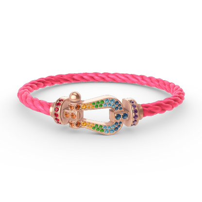 [Spark]FORCE LARGE HORSESHOE  COLORED DIAMOND BRACELET Spark GOLD