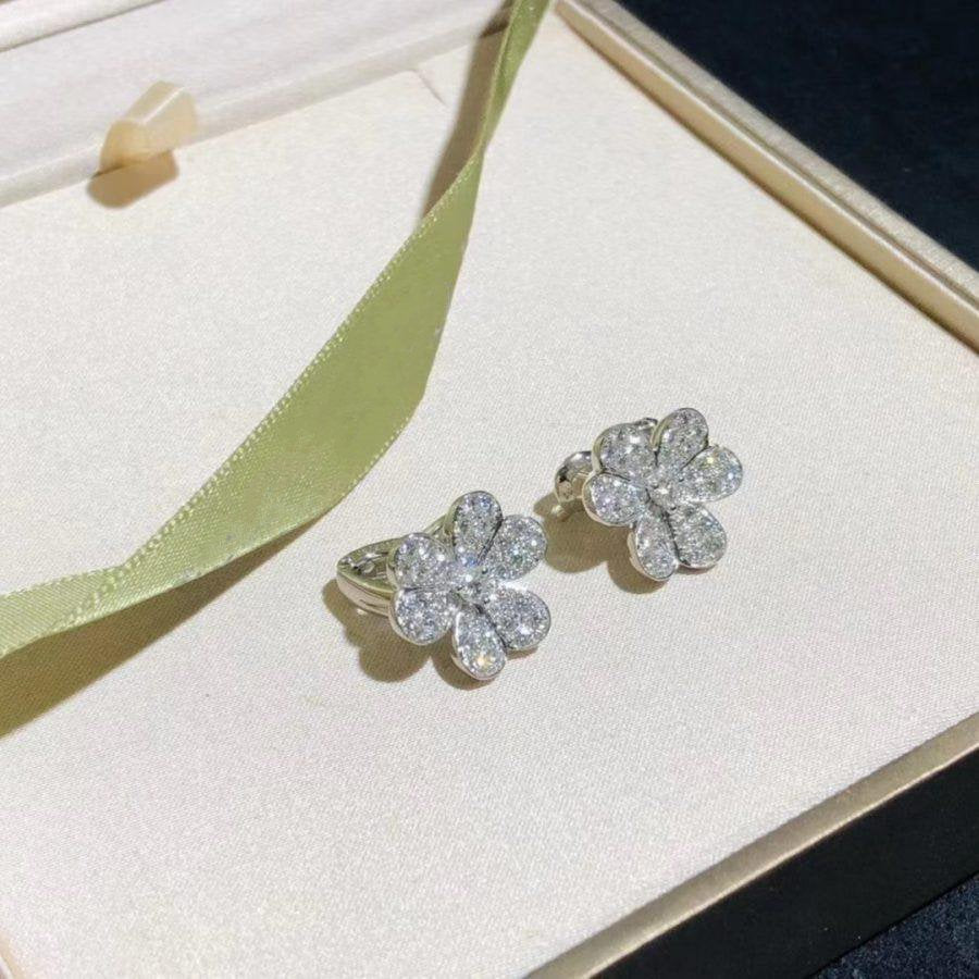 [Spark]FRIVOLE SILVER FLOWER DIAMOND EARRINGS