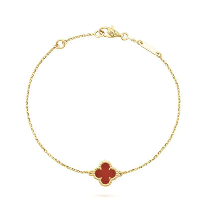 [Spark]CLOVER  CARNELIAN SINGLE FLOWER BRACELET