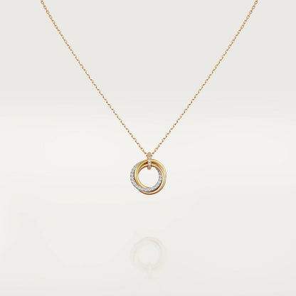 [Spark]TRINITY NECKLACE SILVER GOLD PINK GOLD DIAMONDS