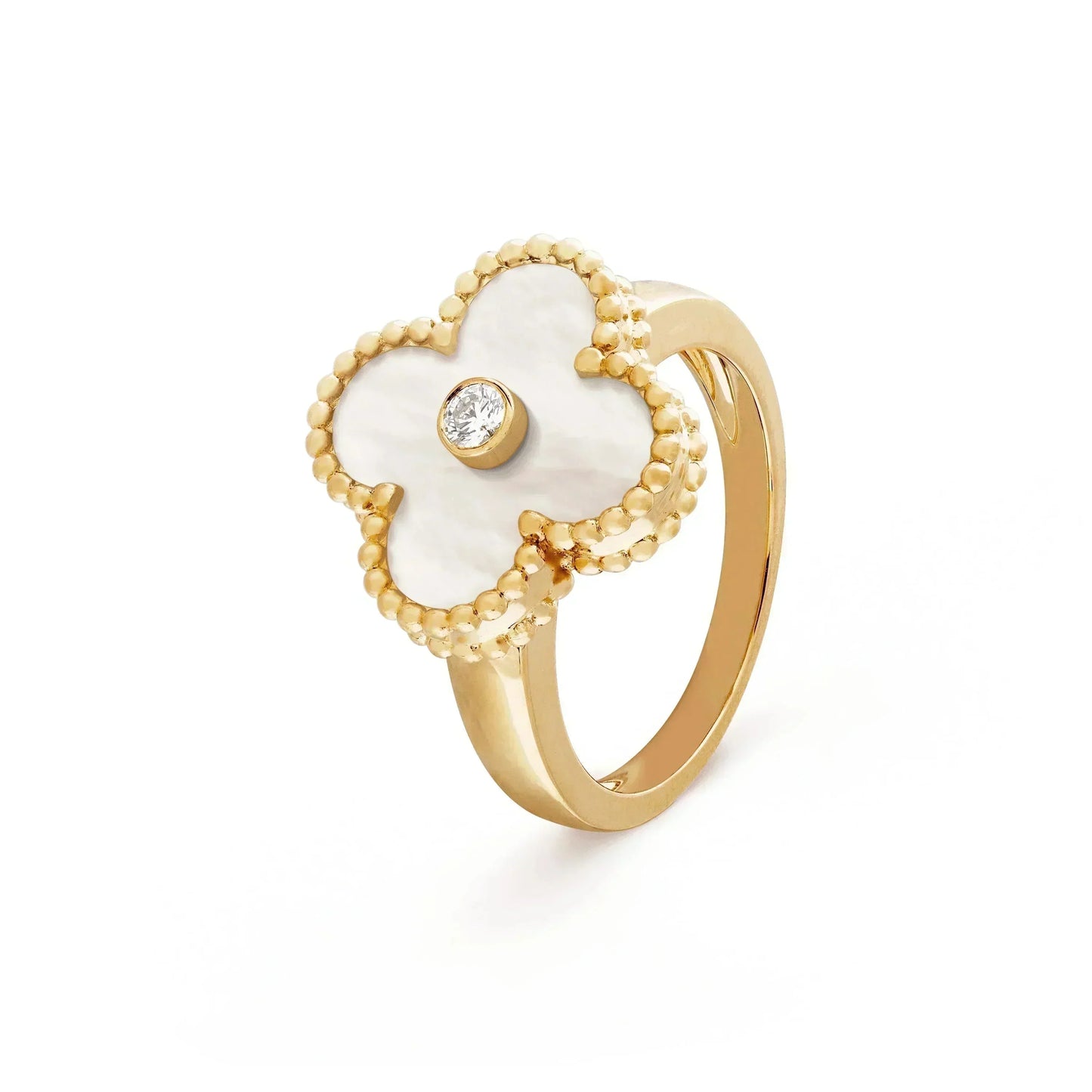 [Spark]CLOVER PINK MOP RING GOLD DIAMOND